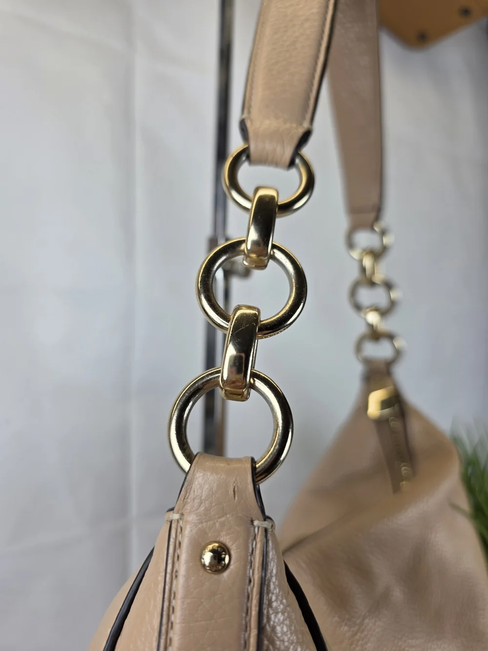 Coach Elle Hobo Light Brown Nude Pebbled Leather Shoulder Bag